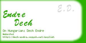 endre dech business card